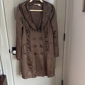Metallic Brown DKNY Double-Breasted Victorian Coat